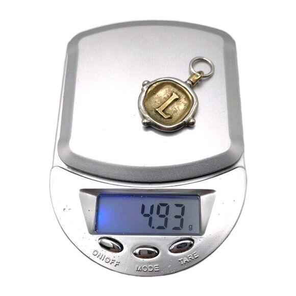 Waxing Poetic Sterling Silver Brass Voyager Insignia Charm "L" Monogram Initial - Picture 7 of 7